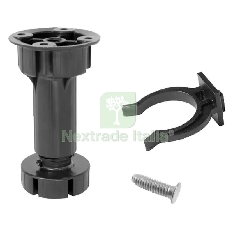 4PZ PIEDINO PER MOBILI REGOLABILE altezza registrabile mm 120 - 150 — Ferramenta per legno e mobili — rif. FERX.3102886NLM — foto 2