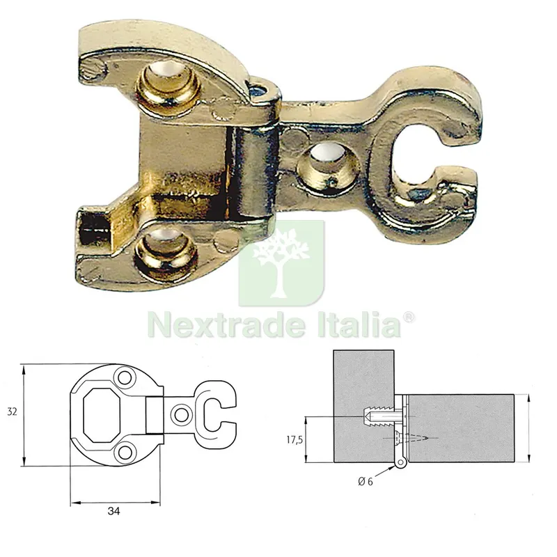 2PZ CERNIERA PER MOBILI 'A0054' oro — Ferramenta per legno e mobili — rif. FERX.3069202NLM 2PZ CERNIERA PER MOBILI 'A0054' oro — Ferramenta per legno e mobili — rif. FERX.3069202NLM