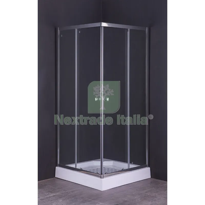 BOX DOCCIA CRISTALLO A DUE PORTE 'GIADA' cm 80 x 100 - H 185 — Accessori bagno — rif. FERX.2070166NLM BOX DOCCIA CRISTALLO A DUE PORTE 'GIADA' cm 80 x 100 - H 185 — Accessori bagno — rif. FERX.2070166NLM