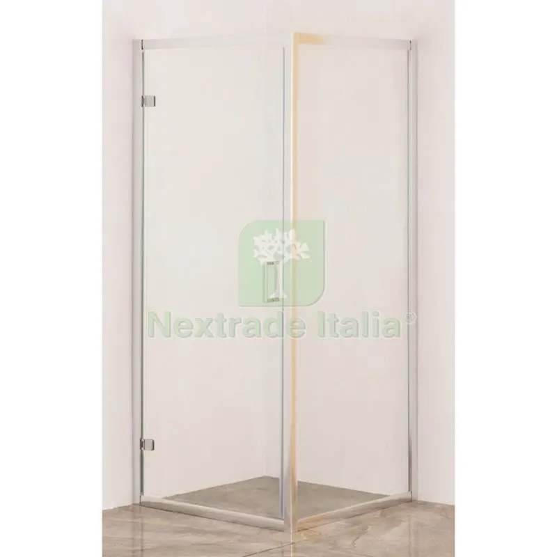 Box Doccia Cristallo un Lato Fisso 'ambra' cm 80 x 80 - H 185 — Accessori bagno — rif. FERX.2070110NLM Box Doccia Cristallo un Lato Fisso 'ambra' cm 80 x 80 - H 185 — Accessori bagno — rif. FERX.2070110NLM