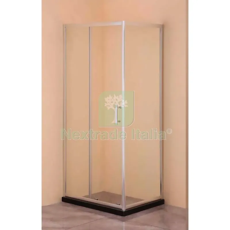 BOX DOCCIA CRISTALLO FISSO PIU' SCORREVOLE 'DIAMAN cm 80 x 90 - H 185 — Accessori bagno — rif. FERX.2070140NLM BOX DOCCIA CRISTALLO FISSO PIU' SCORREVOLE 'DIAMAN cm 80 x 90 - H 185 — Accessori bagno — rif. FERX.2070140NLM