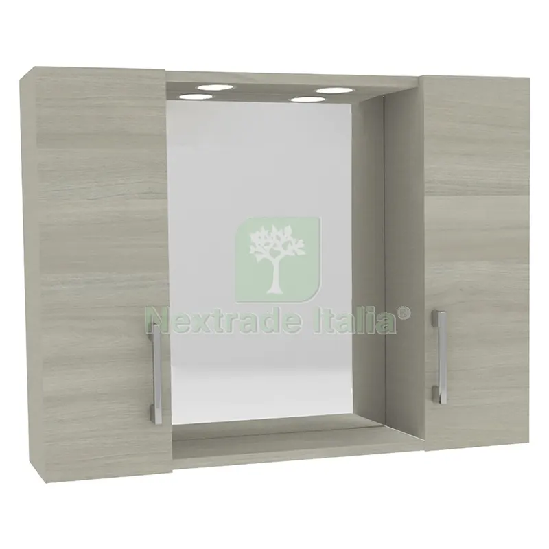 Specchiera da Bagno Pensile Doppio 'DIA' cm 77 x 16 x h.57 - rovere grigio — Quadri e cornici — rif. FERX.2061321NLM Specchiera da Bagno Pensile Doppio 'DIA' cm 77 x 16 x h.57 - rovere grigio — Quadri e cornici — rif. FERX.2061321NLM