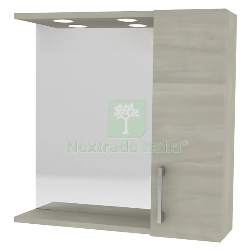 Specchiera da Bagno Pensile Singolo cm 58 x 16 x h.57 - rovere grigio — Quadri e cornici — rif. FERX.2061312NLM