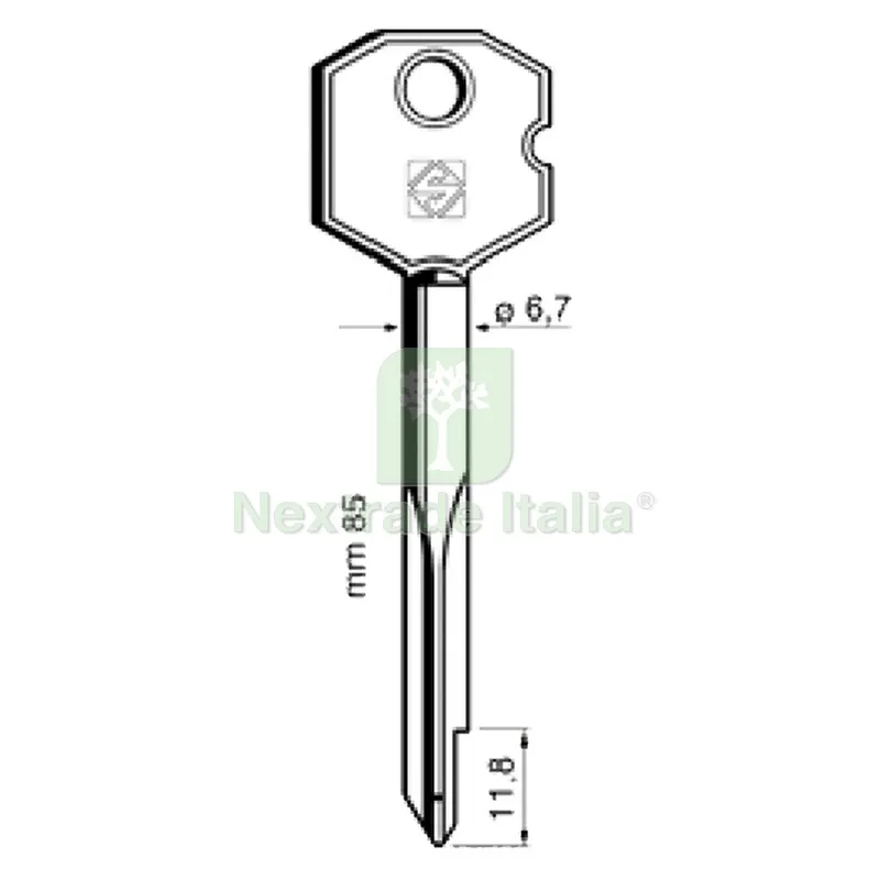 5PZ CHIAVI A CROCE XF1P — Ferramenta porte e finestre — rif. FERX.320208NLM