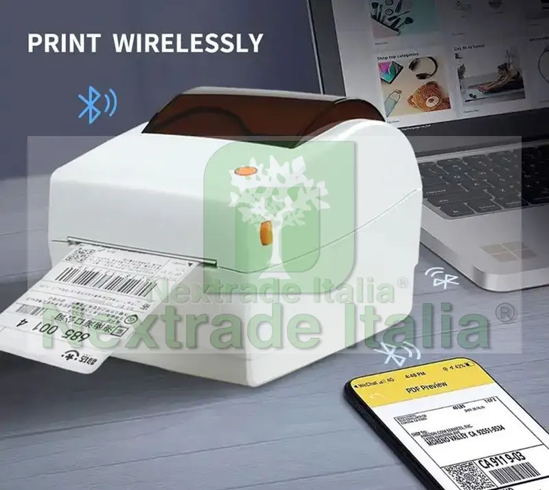 Stampante termica TP403X per etichette termiche da 25 a 115 mm di ampiezza, collegamento USB Bluetooth al PC, ideale per spedizioni e stampa di etichette — Recinto elettrico — rif. FERX.ETINEXTLAB01 — foto 3 Stampante termica TP403X per etichette termiche da 25 a 115 mm di ampiezza, collegamento USB Bluetooth al PC, ideale per spedizioni e stampa di etichette — Recinto elettrico — rif. FERX.ETINEXTLAB01 — foto 3