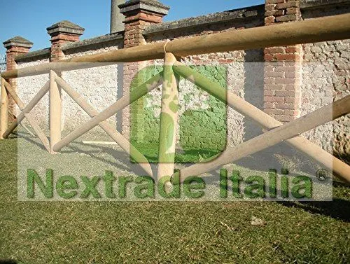 5PZ Pali in legno Ø CM 12x150 H Ø 2 fori passanti Ø 8,3 CM | SENZA PUNTA per recinzione trattati impregnati per staccionata e steccato Palo Tondo forato — Pali e paletti — rif. FERX.RETI.62.1.STOCK — foto 3