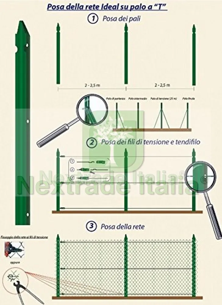 Composizione completa rete per recinzione DA 25MT LINEARI CON RETE METALLICA PLASTIFICATA ALTEZZA CM 200 H MAGLIA MM 50X50 CON PALETTI DA FISSARE NEL CEMENTO — Reti e recinzioni — rif. FERX.COMP.09 — foto 2 Composizione completa rete per recinzione DA 25MT LINEARI CON RETE METALLICA PLASTIFICATA ALTEZZA CM 200 H MAGLIA MM 50X50 CON PALETTI DA FISSARE NEL CEMENTO — Reti e recinzioni — rif. FERX.COMP.09 — foto 2
