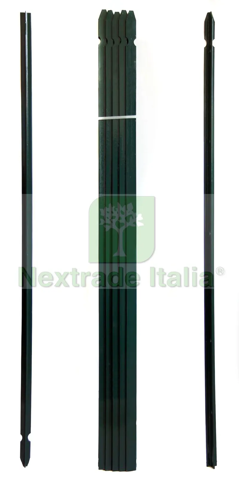10PZ Paletto a T altezza 225 CM sezione mm 30x30x3 PLASTIFICATO Palo Verde da GIARDINO recinzione in ferro — Pali e paletti — rif. FERX.MI.51.STOCK — foto 2