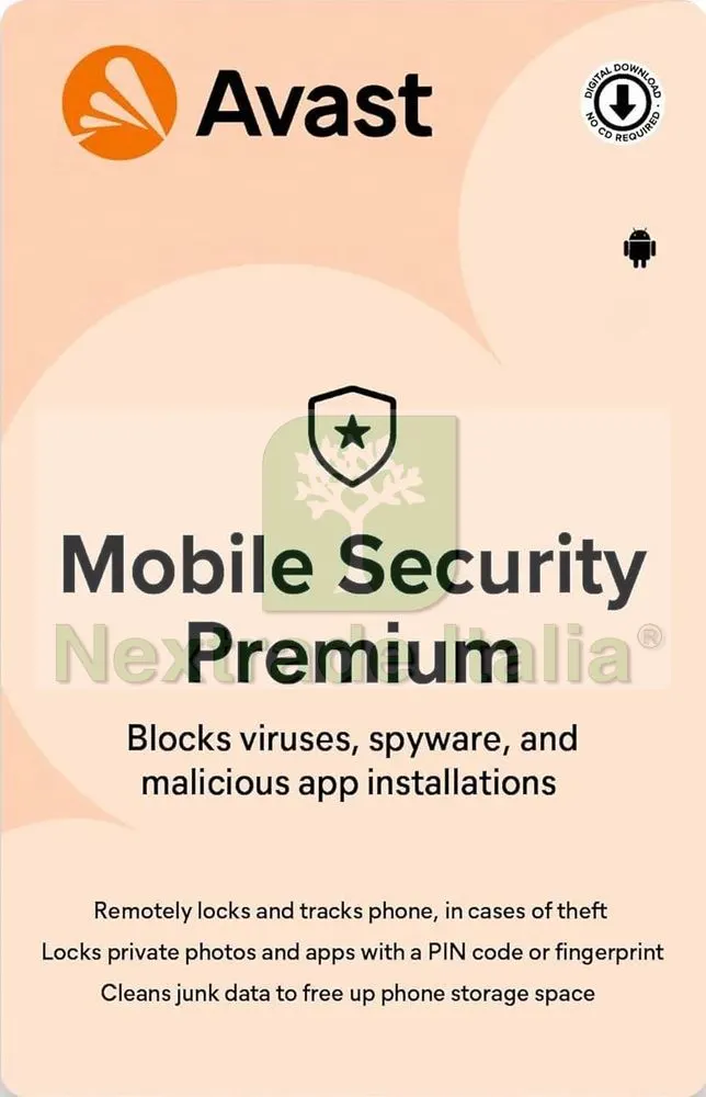 AVAST Mobile Security Premium per Android 1 dispositivo 2 anni — Software e licenze — rif. AVAMOB.2 AVAST Mobile Security Premium per Android 1 dispositivo 2 anni — Software e licenze — rif. AVAMOB.2