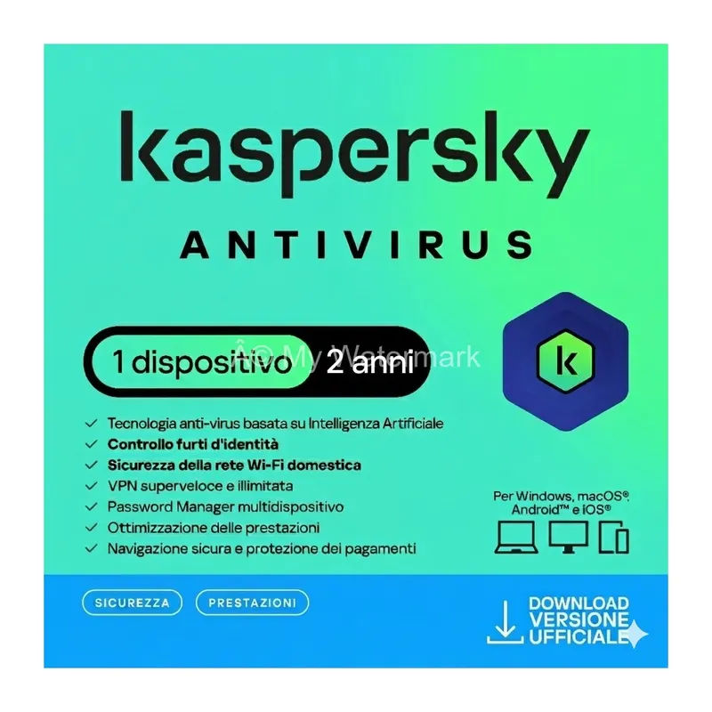 KASPERSKY ANTIVIRUS 2024 PC / MAC / ANDROID/ IOS -2 ANNI- 1 DISPOSITIVO — Software e licenze — rif. Kasst.2.1.2y KASPERSKY ANTIVIRUS 2024 PC / MAC / ANDROID/ IOS -2 ANNI- 1 DISPOSITIVO — Software e licenze — rif. Kasst.2.1.2y