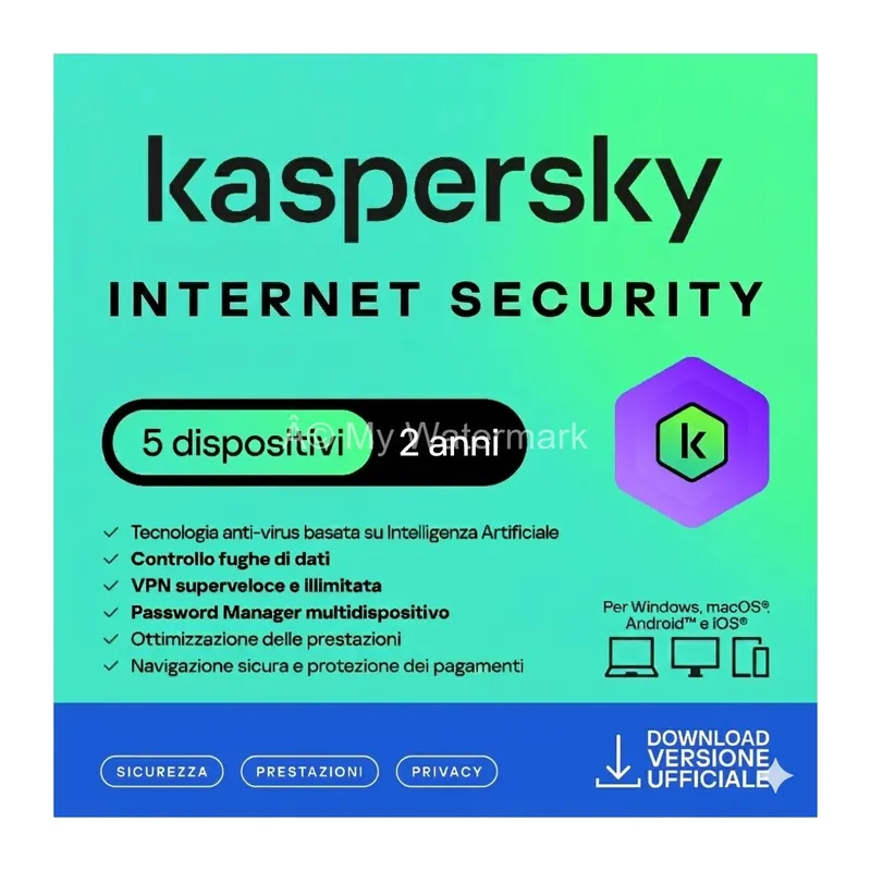 KASPERSKY INTERNET SECURITY - PC / MAC / ANDROID/ IOS -2 ANNI - 5 DISPOSITIVI — Software e licenze — rif. kasis5.2.2y.a KASPERSKY INTERNET SECURITY - PC / MAC / ANDROID/ IOS -2 ANNI - 5 DISPOSITIVI — Software e licenze — rif. kasis5.2.2y.a