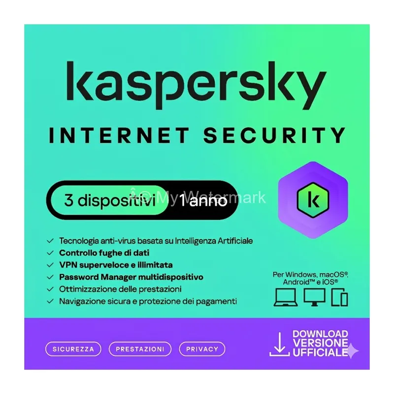 KASPERSKY INTERNET SECURITY 2023 - PC / MAC / ANDROID/ IOS -1 ANNO - 3 DISPOSITIVI GLOBAL VERSION — Software e licenze — rif. kasis3.2.g.23 KASPERSKY INTERNET SECURITY 2023 - PC / MAC / ANDROID/ IOS -1 ANNO - 3 DISPOSITIVI GLOBAL VERSION — Software e licenze — rif. kasis3.2.g.23