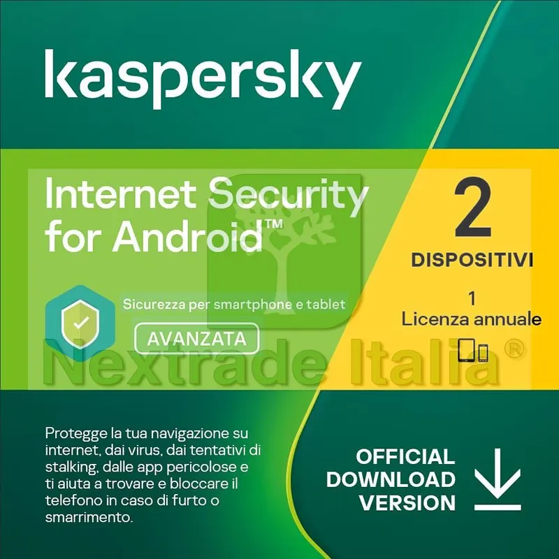 Kaspersky Internet Security for Android - 2 Dispositivo - 1 Anno — Software e licenze — rif. kasmob.2.a Kaspersky Internet Security for Android - 2 Dispositivo - 1 Anno — Software e licenze — rif. kasmob.2.a