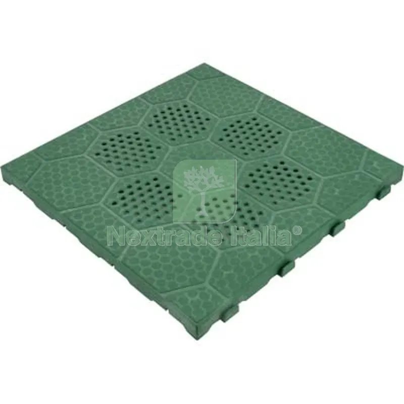 4PZ Piastrella Autobloccante PP Verde CM 40X40 H.CM 2,5 Colore Verde — Tempo libero outdoor — rif. FERX.VIR1100099