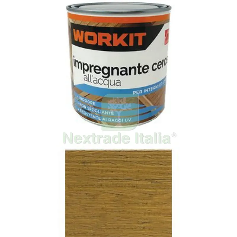6PZ IMPREGNANTE CEROSO ACQUA WORKIT NOCE CHIARO ML 750 — Vernici e smalti — rif. FERX.VIR1100435 6PZ IMPREGNANTE CEROSO ACQUA WORKIT NOCE CHIARO ML 750 — Vernici e smalti — rif. FERX.VIR1100435