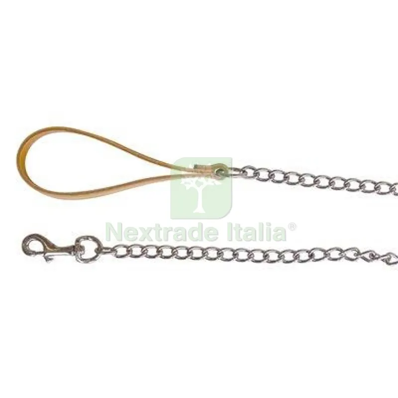 2PZ Guinzaglio Cuoio Naturale + Catena CM 110 L CM 100 — Cani — rif. FERX.VIR1133732