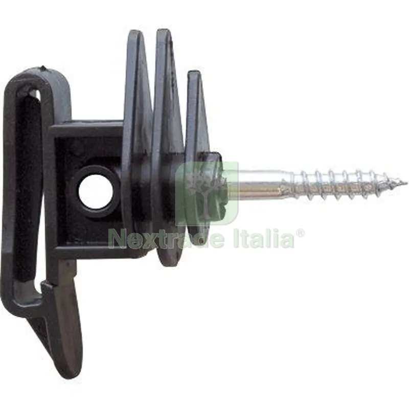 50PZ Isolatore Elettrorecinzione Piatto Vite Legno x Filo + Corda + Fettuccia Max MM 40 — Reti e recinzioni — rif. FERX.VIR1140026