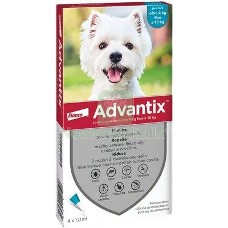 Antiparassitario Advantix Cani Elanco KG 4/10 CF=PZ 4 KG 4>10 — Protezione piante e sementi — rif. FERX.VIR1191233