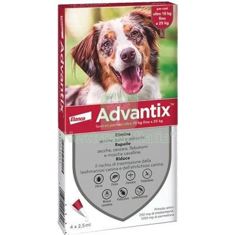Antiparassitario Advantix Cani Elanco KG 10/25 CF=PZ 4 KG 10>25 — Protezione piante e sementi — rif. FERX.VIR1191234 Antiparassitario Advantix Cani Elanco KG 10/25 CF=PZ 4 KG 10>25 — Protezione piante e sementi — rif. FERX.VIR1191234