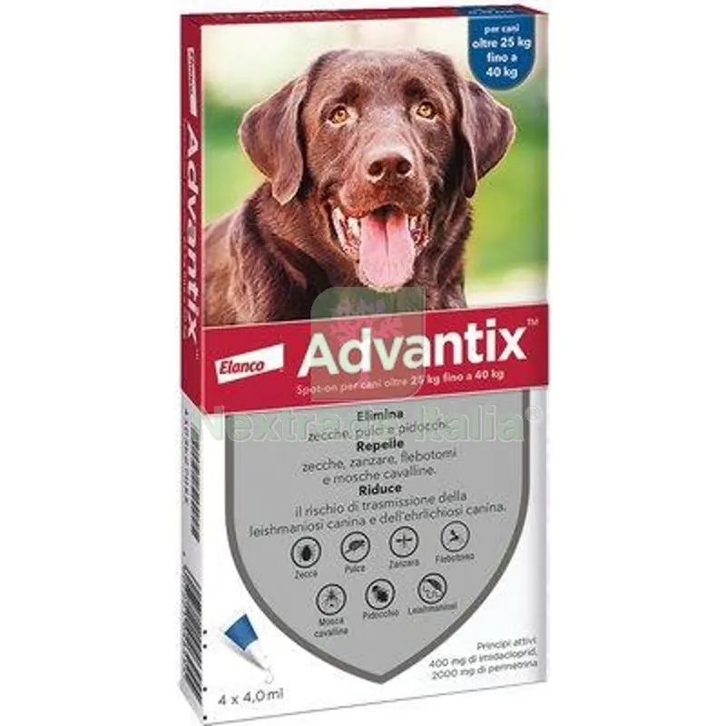 Antiparassitario Advantix Cani Elanco KG 25/40 CF=PZ 4 KG 25>40 — Protezione piante e sementi — rif. FERX.VIR1191235 Antiparassitario Advantix Cani Elanco KG 25/40 CF=PZ 4 KG 25>40 — Protezione piante e sementi — rif. FERX.VIR1191235