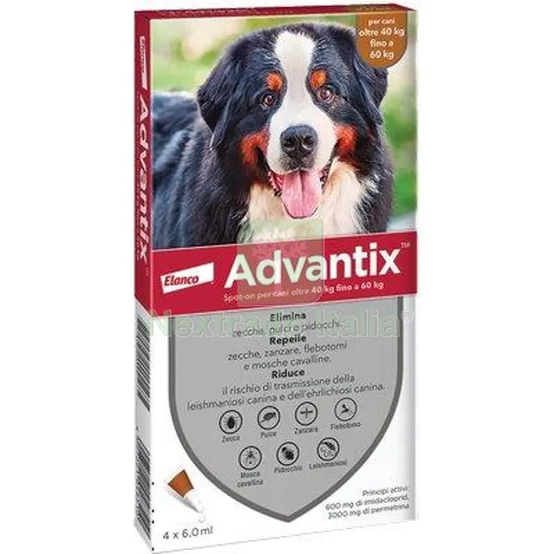 ANTIPARASSITARIO ADVANTIX CANI ELANCO KG 40+ CF=PZ 4 — Protezione piante e sementi — rif. FERX.VIR1191236