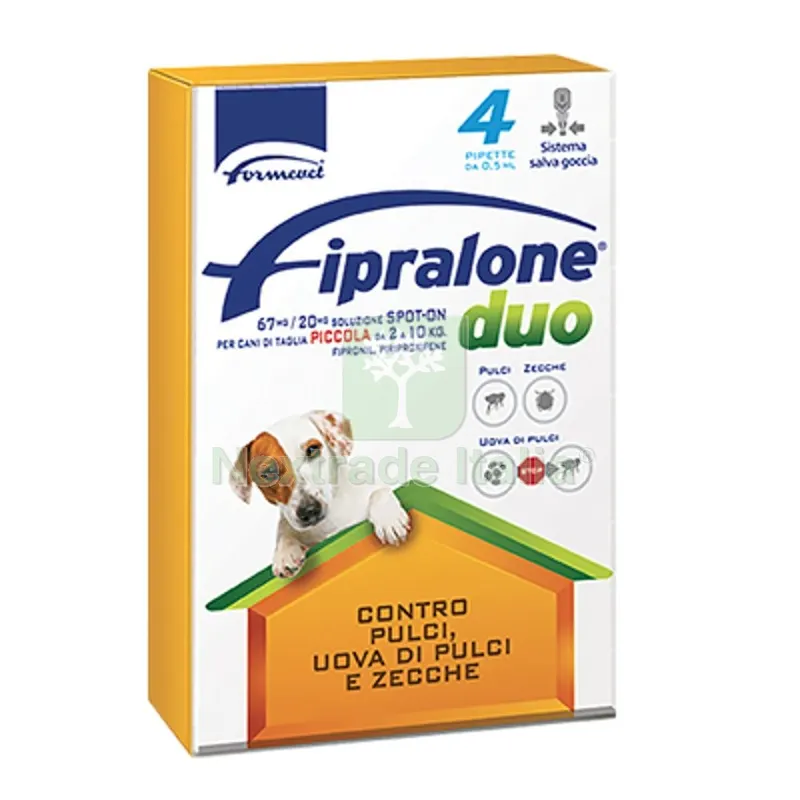 Antiparassitario Fipralone DUO Cane Formevet KG 2/10 CF=PIPETTE 4 CF=PZ 4 — Protezione piante e sementi — rif. FERX.VIR1191252