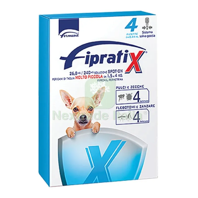 Antiparassitario Fipratix Cane Formevet KG 1,5/ 4 CF=PIPETTE 4 CF=PZ 4 KG 1,5/4 — Protezione piante e sementi — rif. FERX.VIR1191256 Antiparassitario Fipratix Cane Formevet KG 1,5/ 4 CF=PIPETTE 4 CF=PZ 4 KG 1,5/4 — Protezione piante e sementi — rif. FERX.VIR1191256