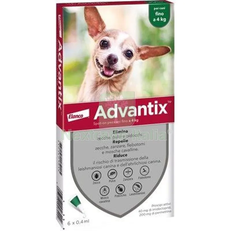 ANTIPARASSITARIO ADVANTIX CANI ELANCO KG 0/4 CF=PZ 6 KG 0>4 — Protezione piante e sementi — rif. FERX.VIR1191320 ANTIPARASSITARIO ADVANTIX CANI ELANCO KG 0/4 CF=PZ 6 KG 0>4 — Protezione piante e sementi — rif. FERX.VIR1191320