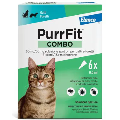 Antiparassitario Purrfit Combo Gatti Elanco KG 1+ CF=PZ 6 — Protezione piante e sementi — rif. FERX.VIR1191412 Antiparassitario Purrfit Combo Gatti Elanco KG 1+ CF=PZ 6 — Protezione piante e sementi — rif. FERX.VIR1191412