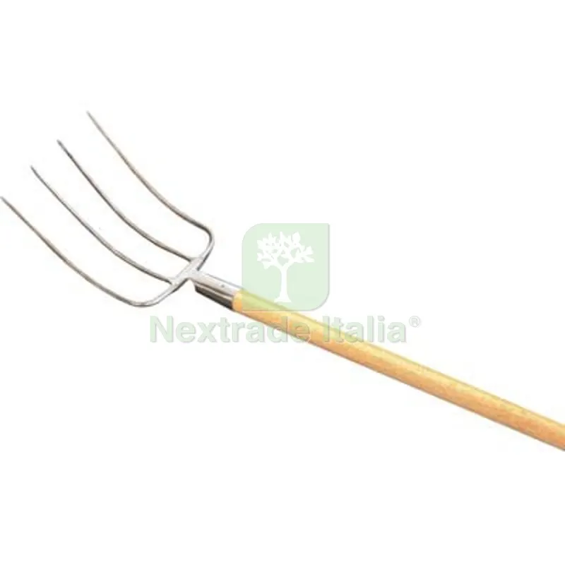 Forca Fieno + Manico Orsatti Acciaio Forgiato/Faggio Denti 4 CM 23x165 Ø Mm 36 — Attrezzi da giardino — rif. FERX.VIR1332610