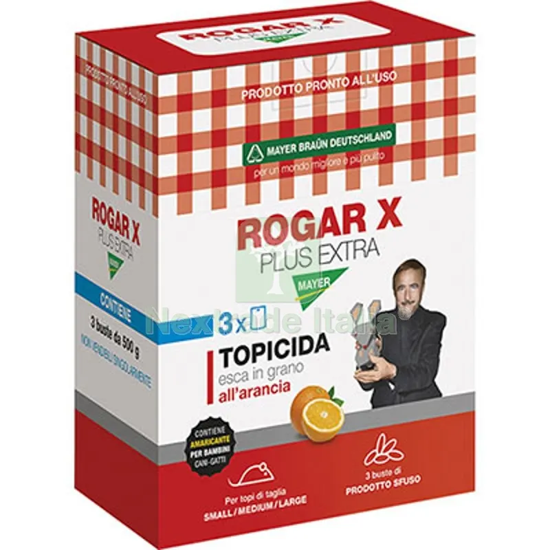 12PZ TOPICIDA ROGAR X PLUS EXTRA TRIS MAYERBRAUN GRANAGLIA ARANCIA GR 1500 — Disinfestazione e controllo nocivi — rif. FERX.VIR1790403 12PZ TOPICIDA ROGAR X PLUS EXTRA TRIS MAYERBRAUN GRANAGLIA ARANCIA GR 1500 — Disinfestazione e controllo nocivi — rif. FERX.VIR1790403