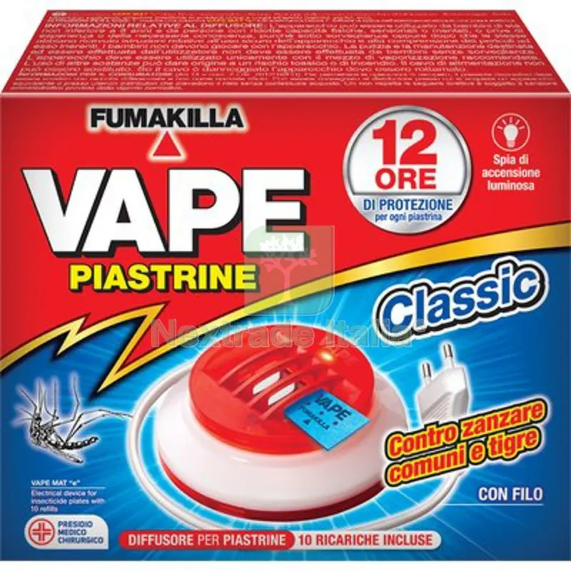 12PZ Elettroemanatore Piastrina Vape MAT + Filo + Piastrine Zanzare 10 — Piastre e angolari — rif. FERX.VIR1790612 12PZ Elettroemanatore Piastrina Vape MAT + Filo + Piastrine Zanzare 10 — Piastre e angolari — rif. FERX.VIR1790612