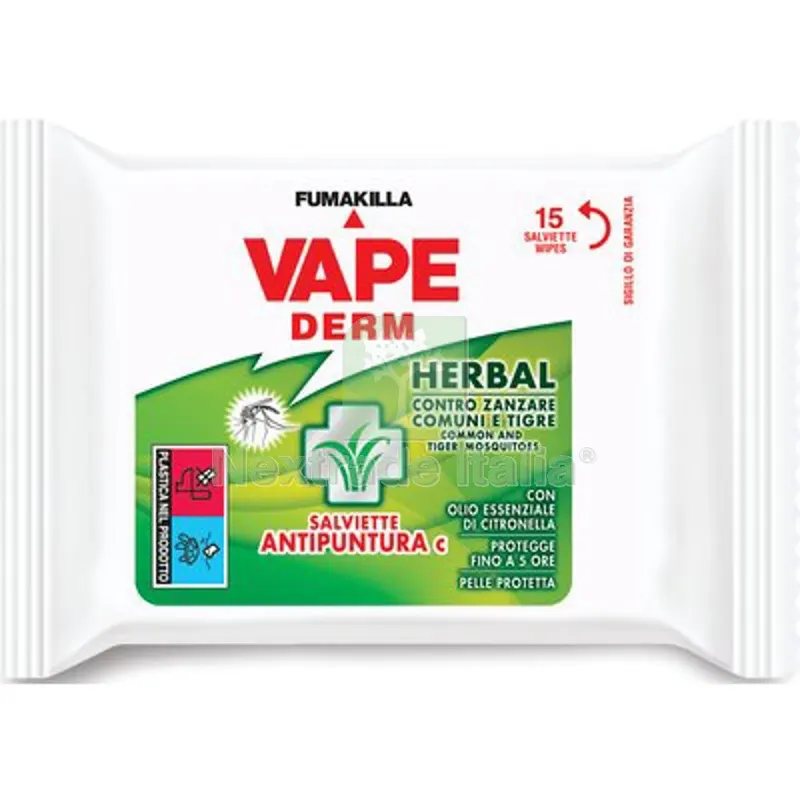 12CF Repellente Insetti Salvietta Herbal Vape Derm CF=PZ 15 — Protezione piante e sementi — rif. FERX.VIR1790805