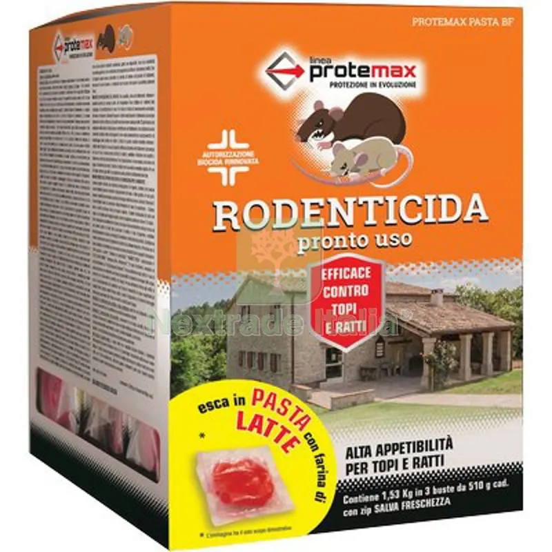 4PZ TOPICIDA PASTA DF 3 BUSTE PROTEMAX ROSSA GR 3X510 — Disinfestazione e controllo nocivi — rif. FERX.VIR1791111