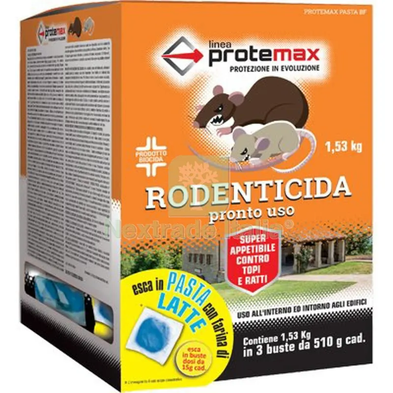 4PZ TOPICIDA PASTA BF 3 BUSTE PROTEMAX BLU GR 3X510 — Disinfestazione e controllo nocivi — rif. FERX.VIR1791112