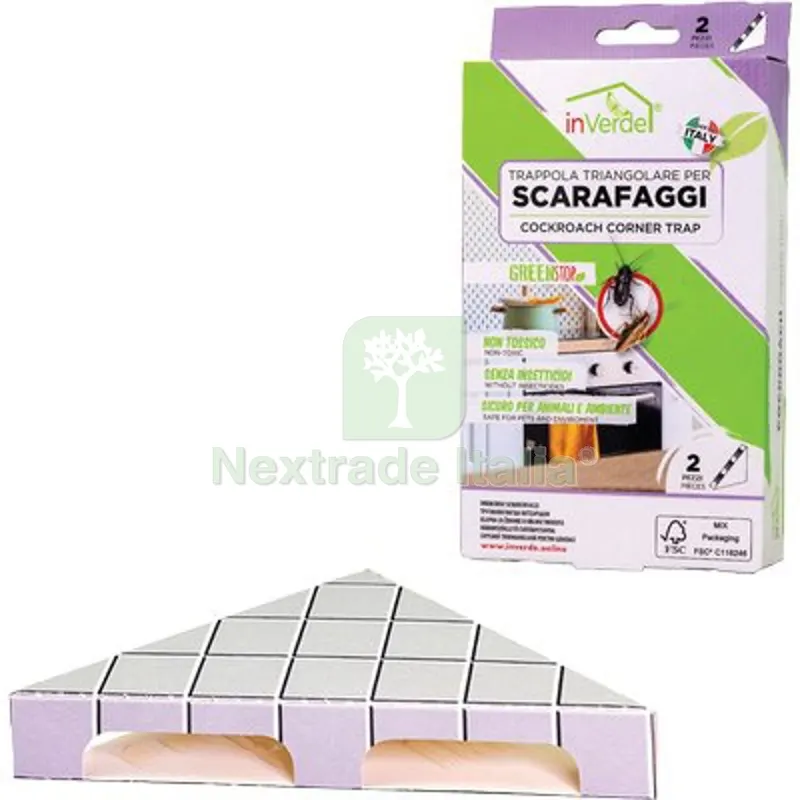 12CF Trappola Scarafaggi Inverde Adesiva CF=PZ 2 — Attrezzi da giardino — rif. FERX.VIR1791205