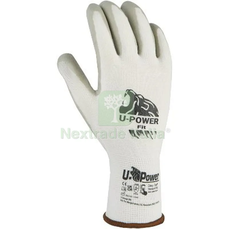 12PAIA Guanto Nitrile Grigio FIT U-Power Maglia Nylon + Spandex Bianco 7 — Guanti da lavoro — rif. FERX.VIR1830006