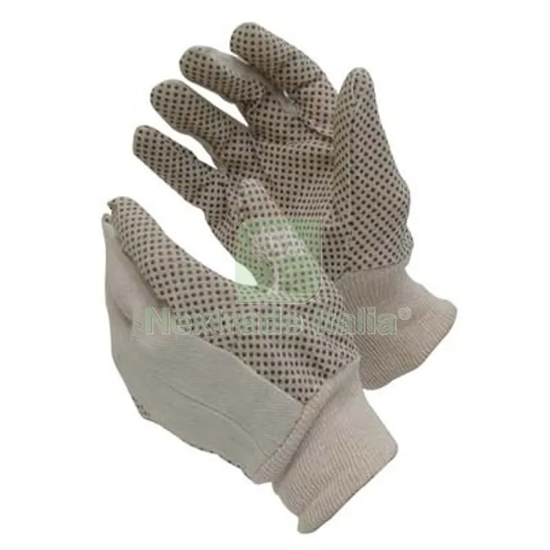 12PAIA GUANTO PVC PUNTINATO NERO MAGLIA COTONE BIANCO DONNA Per Donna — Guanti da lavoro — rif. FERX.VIR1830908