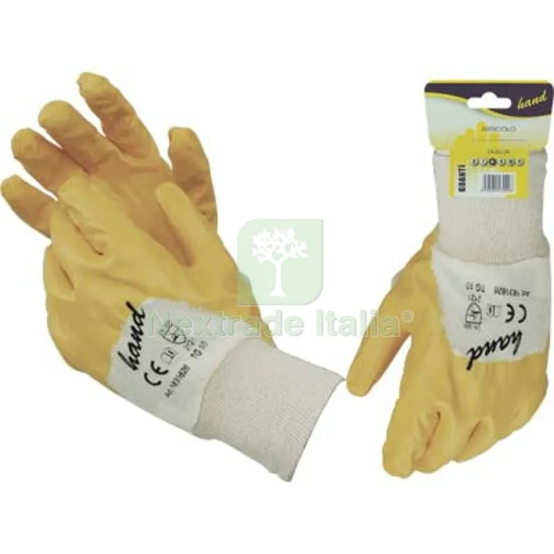 12PAIA GUANTO NITRILE NBR GIALLO WORKIT MAGLIA COTONE BIANCO 10 Taglia 10 — Guanti da lavoro — rif. FERX.VIR1831626