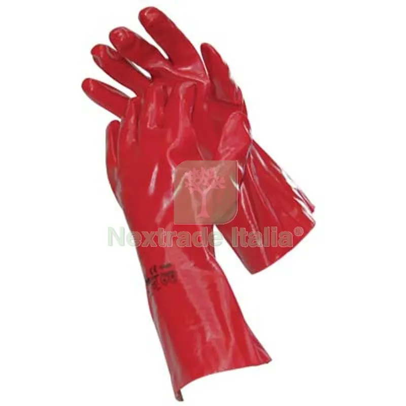 12PAIA GUANTO PVC ROSSO MAGLIA COTONE TAGLIA UNICA — Guanti da lavoro — rif. FERX.VIR1831698