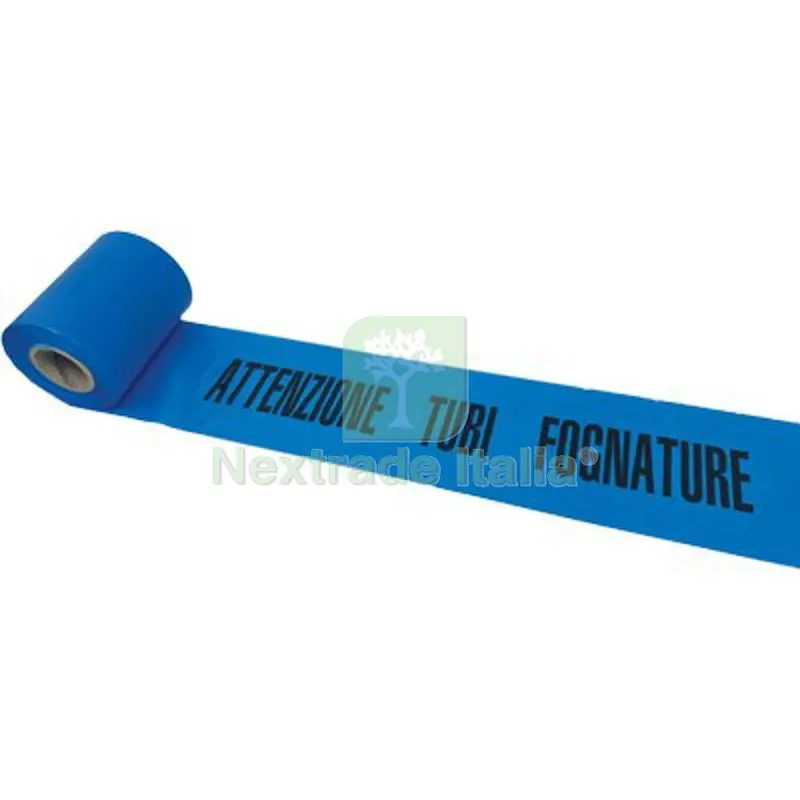 4PZ Nastro Segnaletico Attenzione Tubo Fognature H.MM 100 ML 200 L MT 200 — Utensili e segnaletica — rif. FERX.VIR1860505