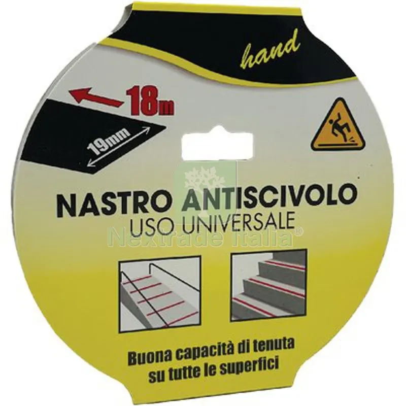 2PZ NASTRO ANTISDRUCCIOLO ADESIVO NERO H.MM 19 MT 18 — Profili antiscivolo e gomma — rif. FERX.VIR1860516