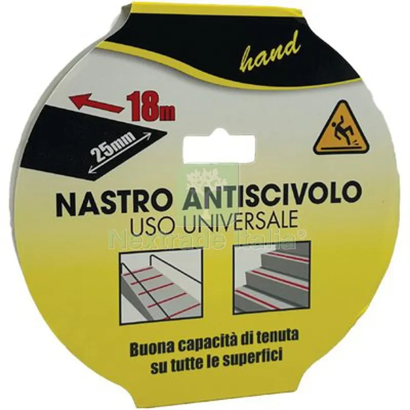 2PZ Nastro Antisdrucciolo Adesivo Nero H.MM 25 MT 18 — Profili antiscivolo e gomma — rif. FERX.VIR1860517