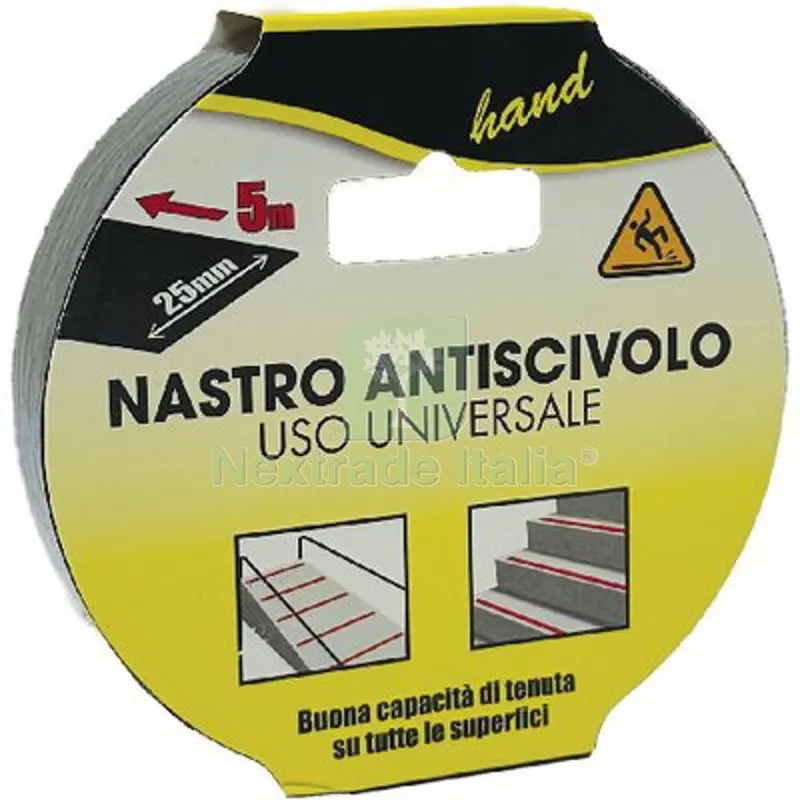 6PZ NASTRO ANTISDRUCCIOLO ADESIVO H.MM 25 MT 5 — Profili antiscivolo e gomma — rif. FERX.VIR1860520