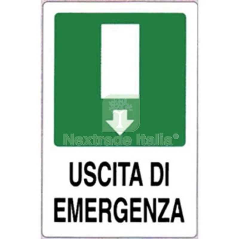 10PZ Targa Segnaletica Uscita Emergenza PP CM 20X30 — Utensili e segnaletica — rif. FERX.VIR1860825