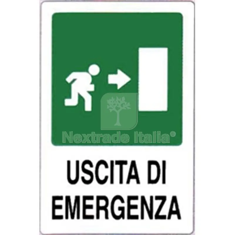 10PZ Targa Segnaletica Uscita Emergenza DX PP CM 20X30 — Utensili e segnaletica — rif. FERX.VIR1860826