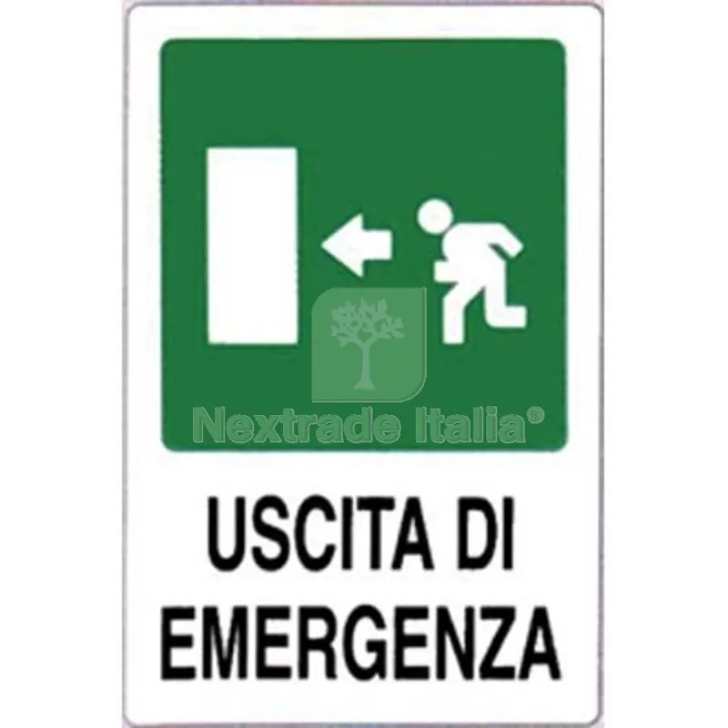 10PZ Targa Segnaletica Uscita Emergenza SX PP CM 20X30 — Utensili e segnaletica — rif. FERX.VIR1860827