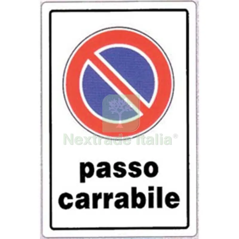 10PZ Targa Segnaletica Divieto Sosta Passo Carrabile PP CM 20X30 — Cartelli e segnaletica — rif. FERX.VIR1860831