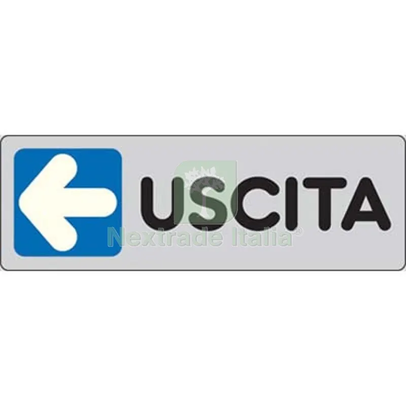 10PZ TARGA SEGNALETICA ADESIVA USCITA SX VINILE CM 15X5 — Segnaletica e cartelli cantiere — rif. FERX.VIR1860911