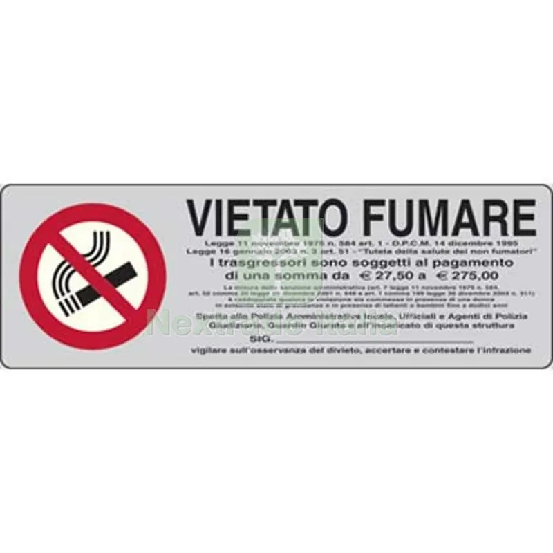 10PZ Targa Segnaletica Adesiva Vietato Fumare Vinile CM 15X5 — Segnaletica e cartelli cantiere — rif. FERX.VIR1860912